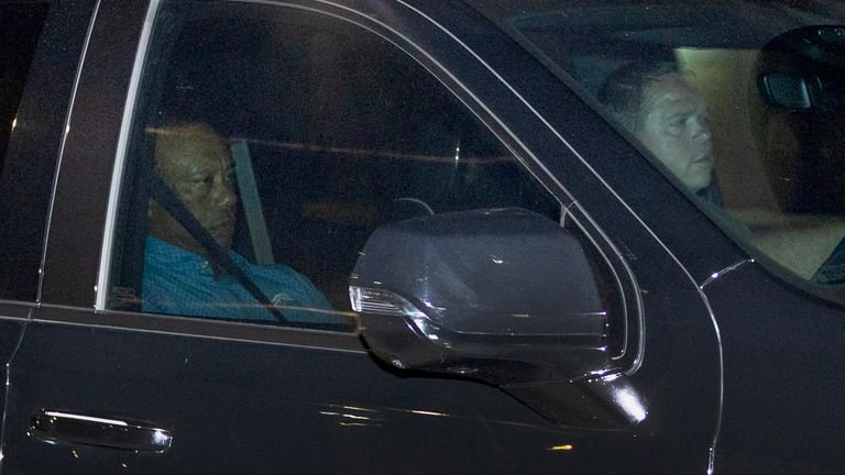 Tiger Woods is driven from Martin County Jail after being arrested for driving under the influence after a car crash in  March 2026 (Getty)