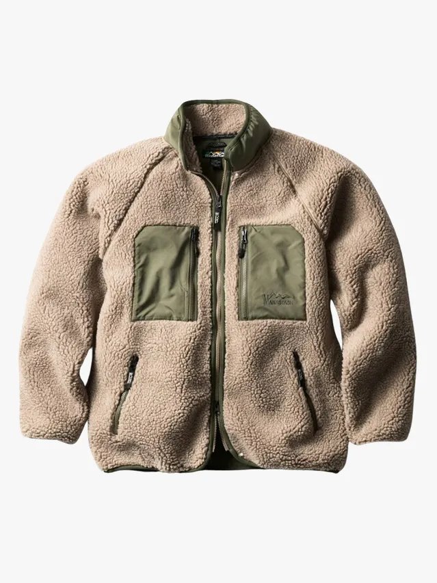 Image may contain: Clothing, Fleece, Coat, Jacket, Hoodie, Knitwear, Sweater, and Sweatshirt