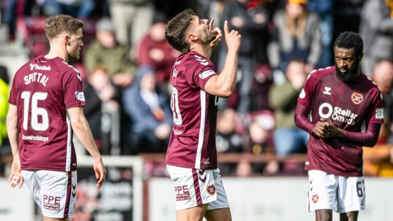 Hearts seal late win against Motherwell to maintain lead at top