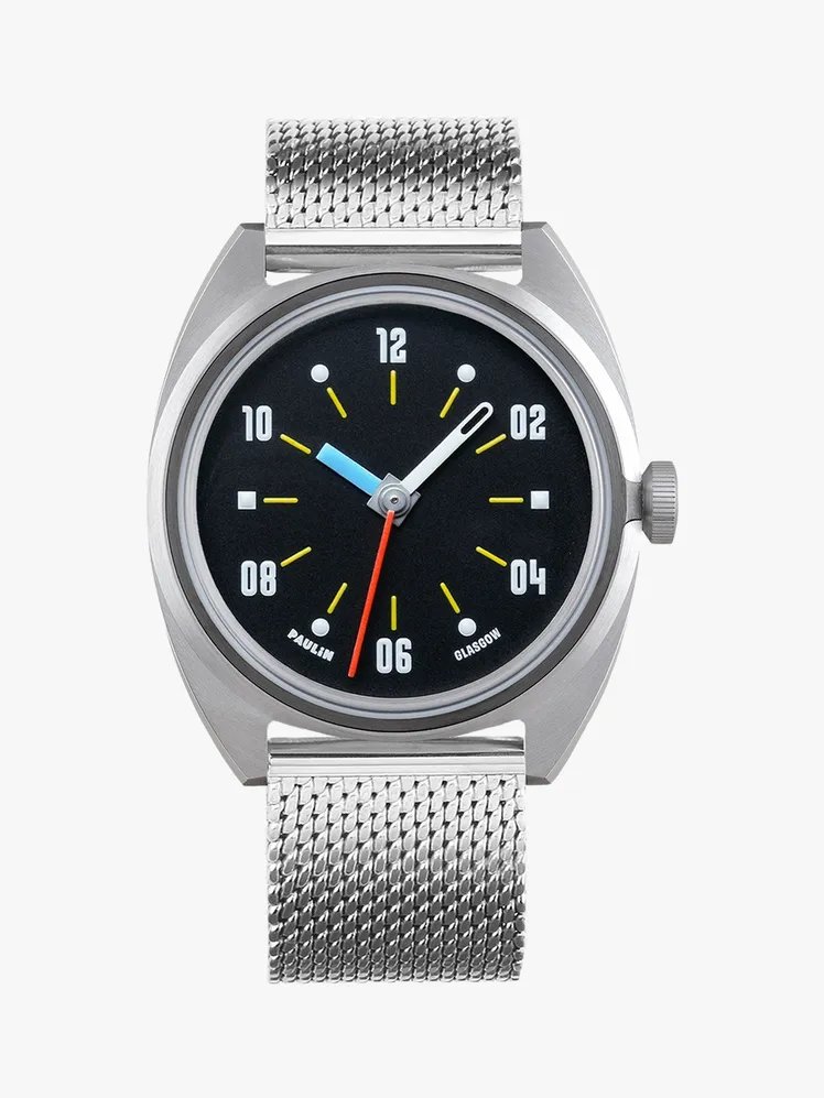 Image may contain: Wristwatch, Arm, Body Part, and Person