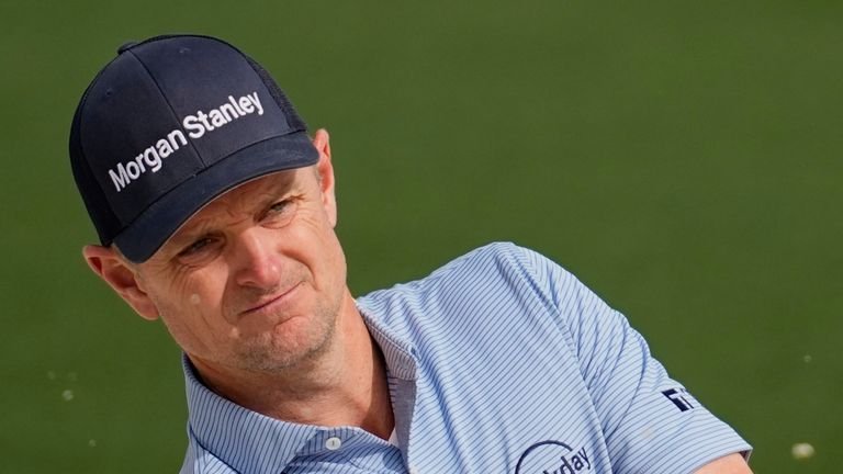 Justin Rose practices ahead of The Masters 