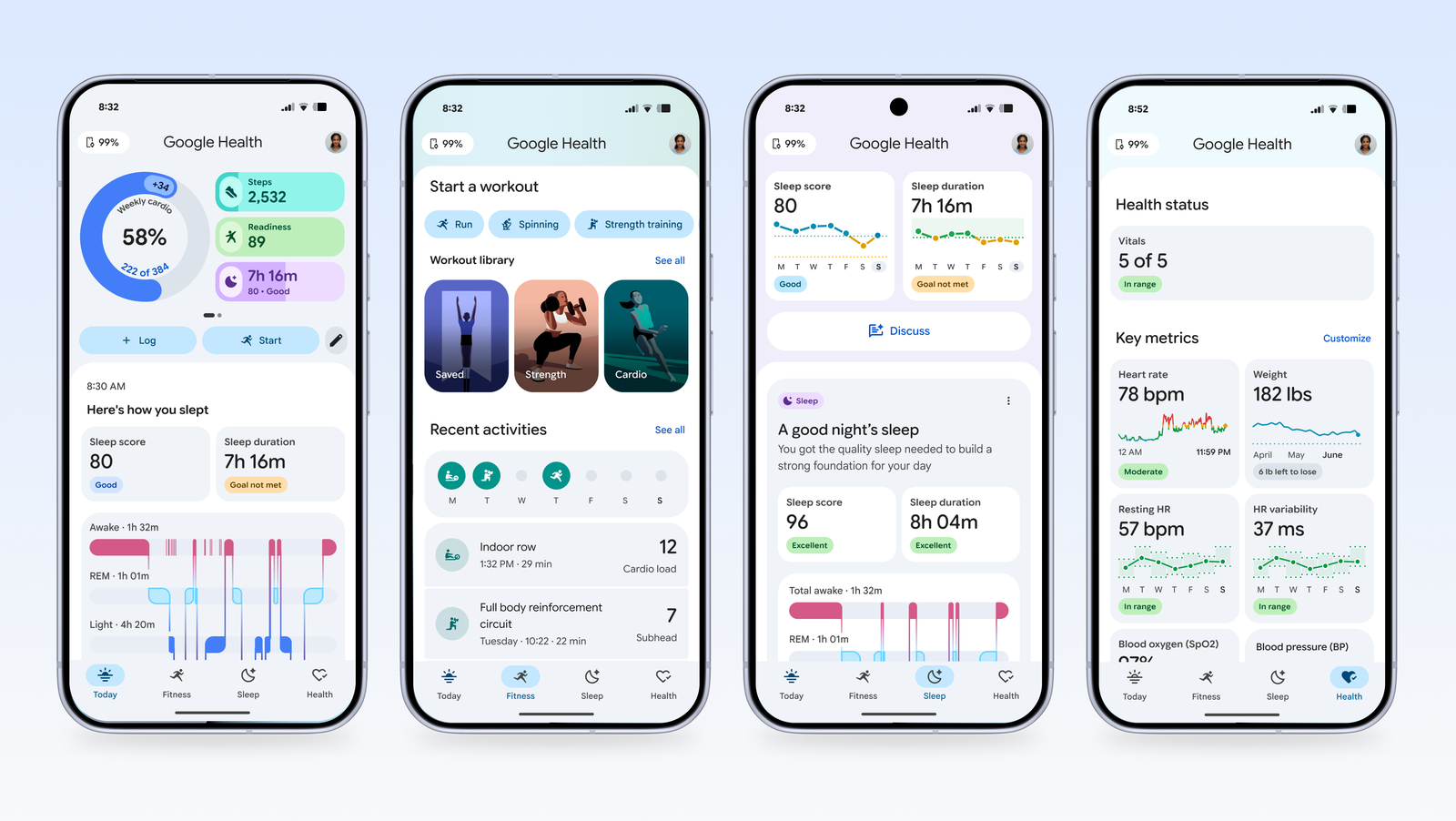 Google Health app UI