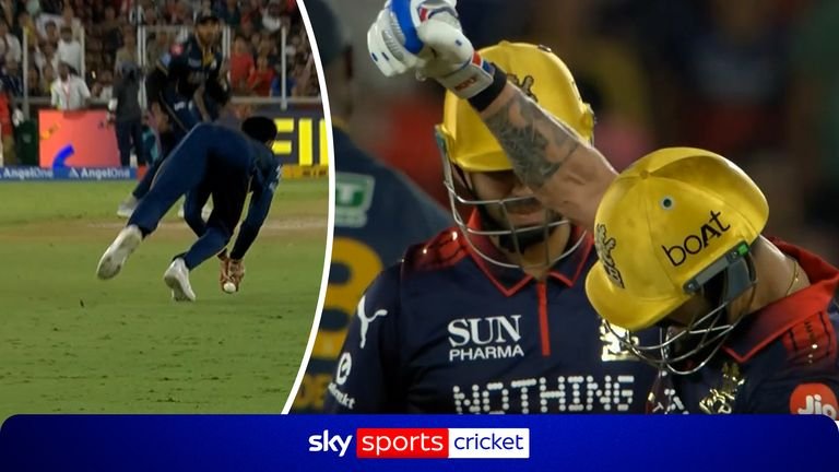 Barest of margins saves Virat Kohli in a late scare in the closing stages of the IPL final between RCB and Gujarat Titans.
