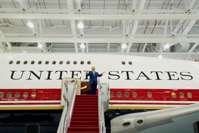 In a first, Trump will travel aboard Qatari-donated Air Force