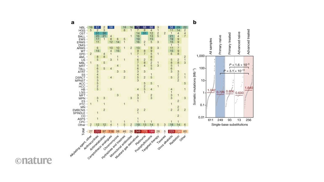 Relapsed childhood cancers show genomic scars left by previous therapy