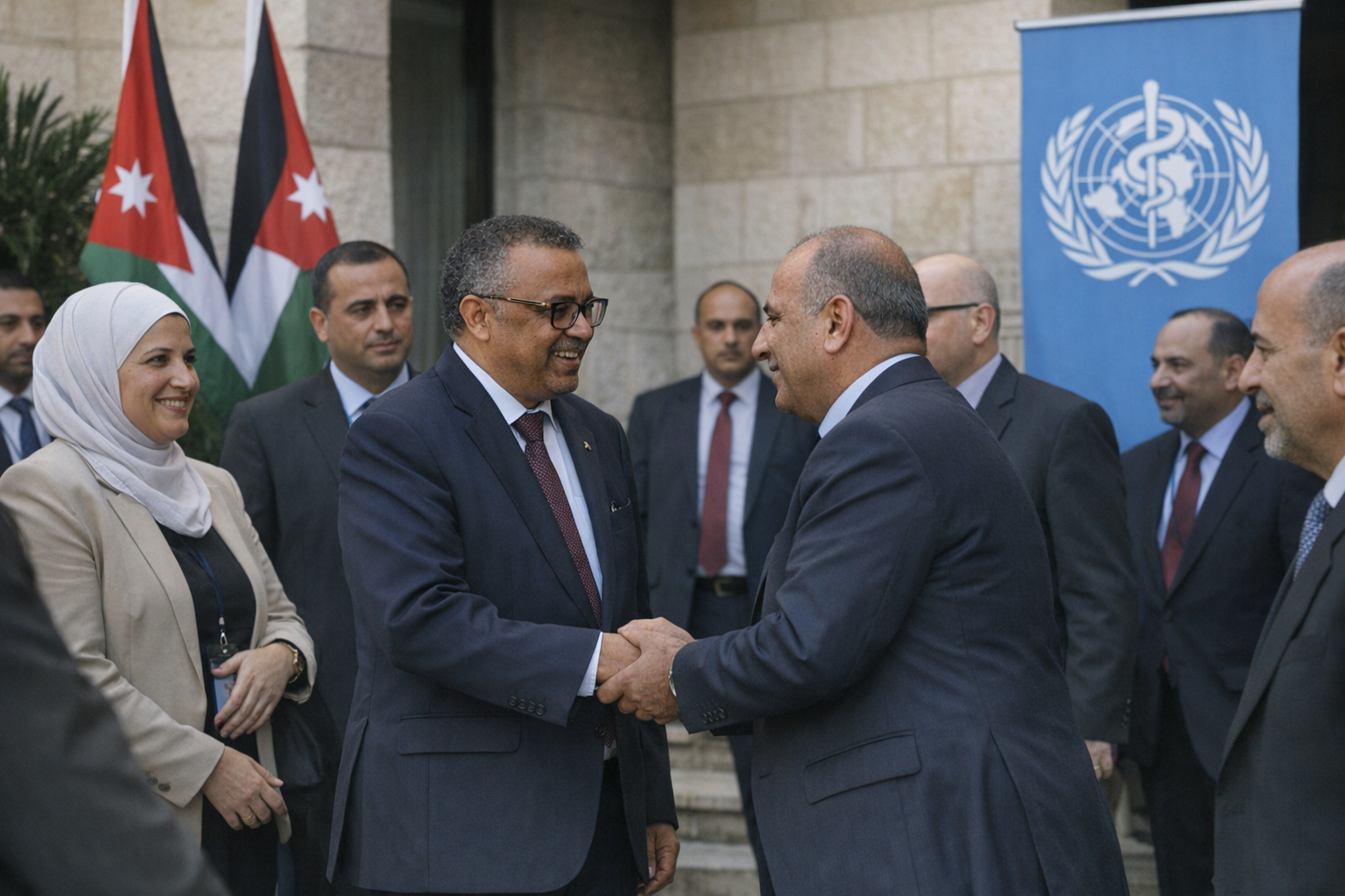 WHO chief concludes first day of State visit to Jordan, affirms health partnership