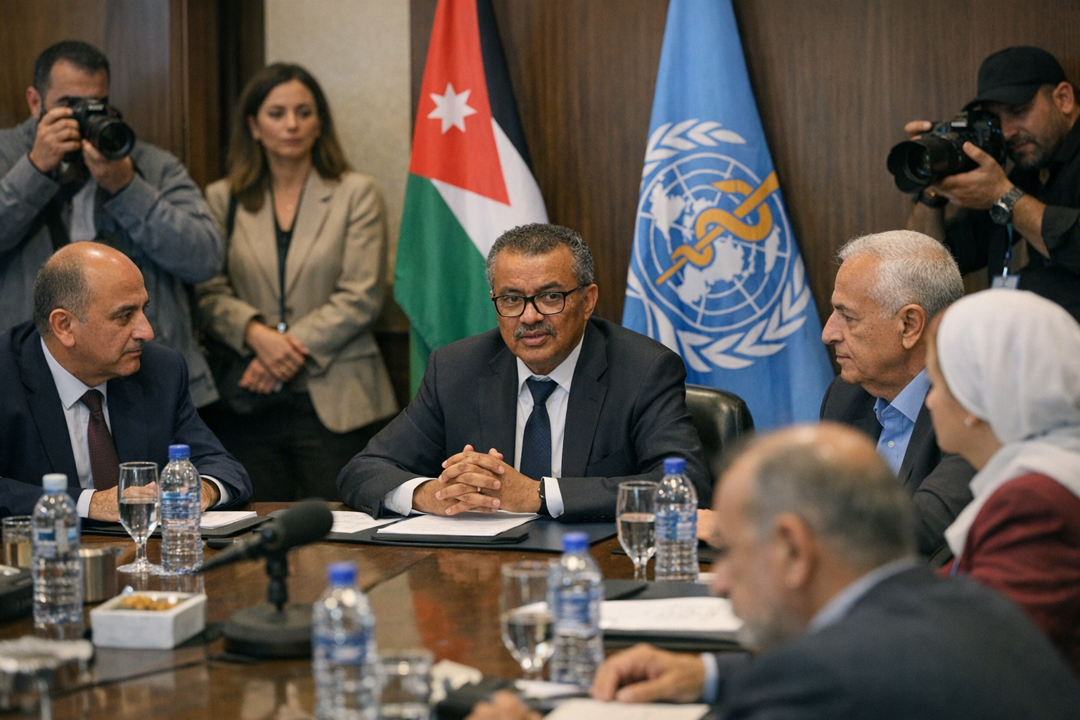 WHO chief completes first day of State visit to Jordan, highlights health partnership