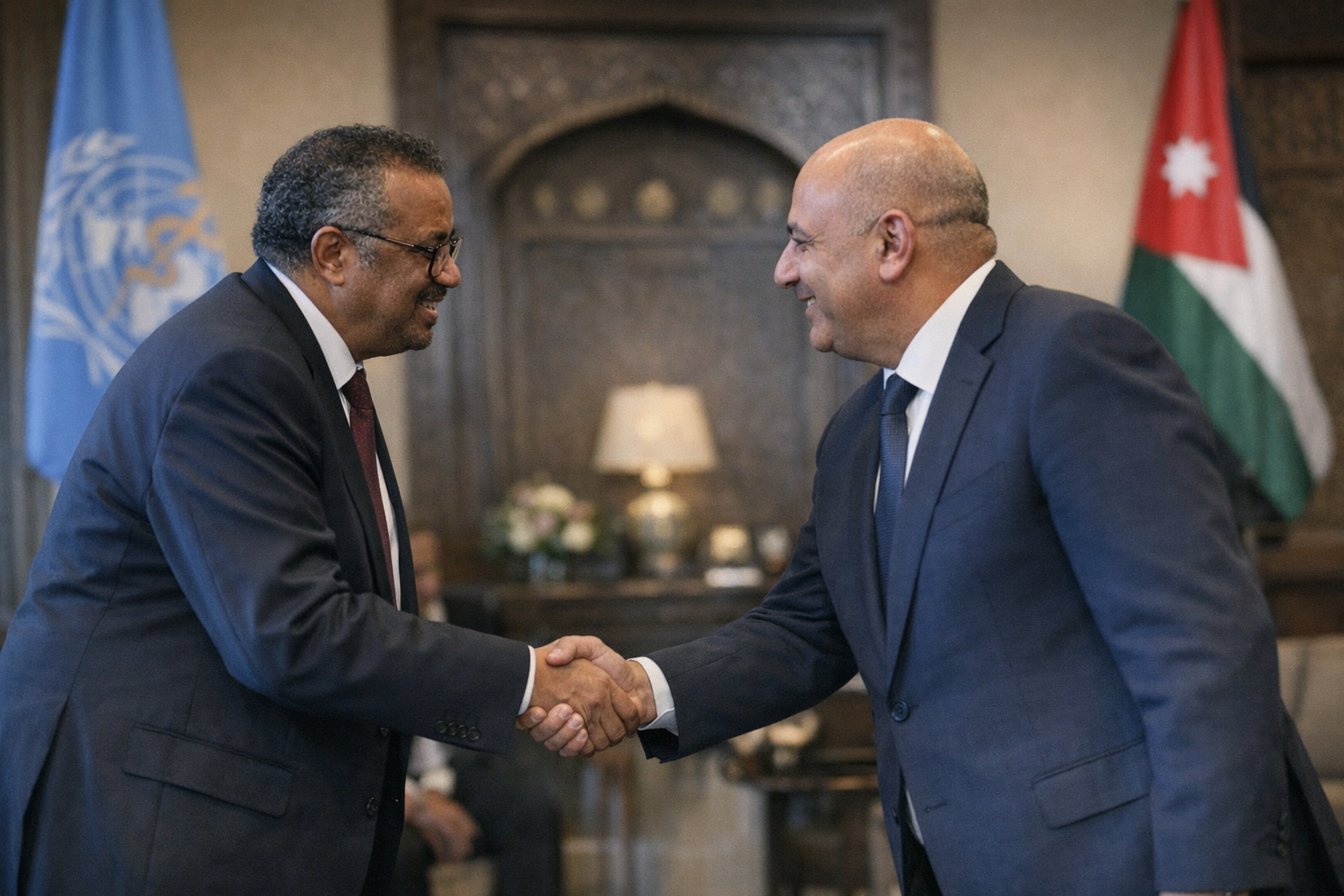 WHO Director-General concludes first day of State visit to Jordan, affirms health partnership WHO Director-General concludes first day of State visit to Jordan, affirms health partnership