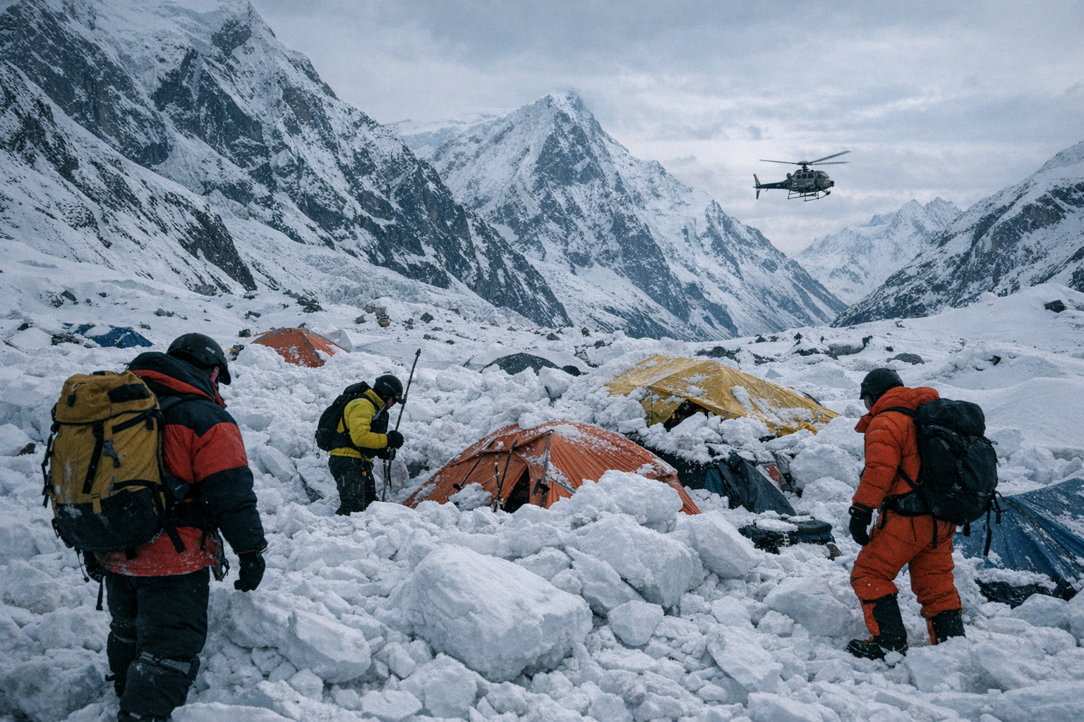 Avalanche at Himlung Himal Base Camp Leaves Two Dead, Dozens Unaccounted For