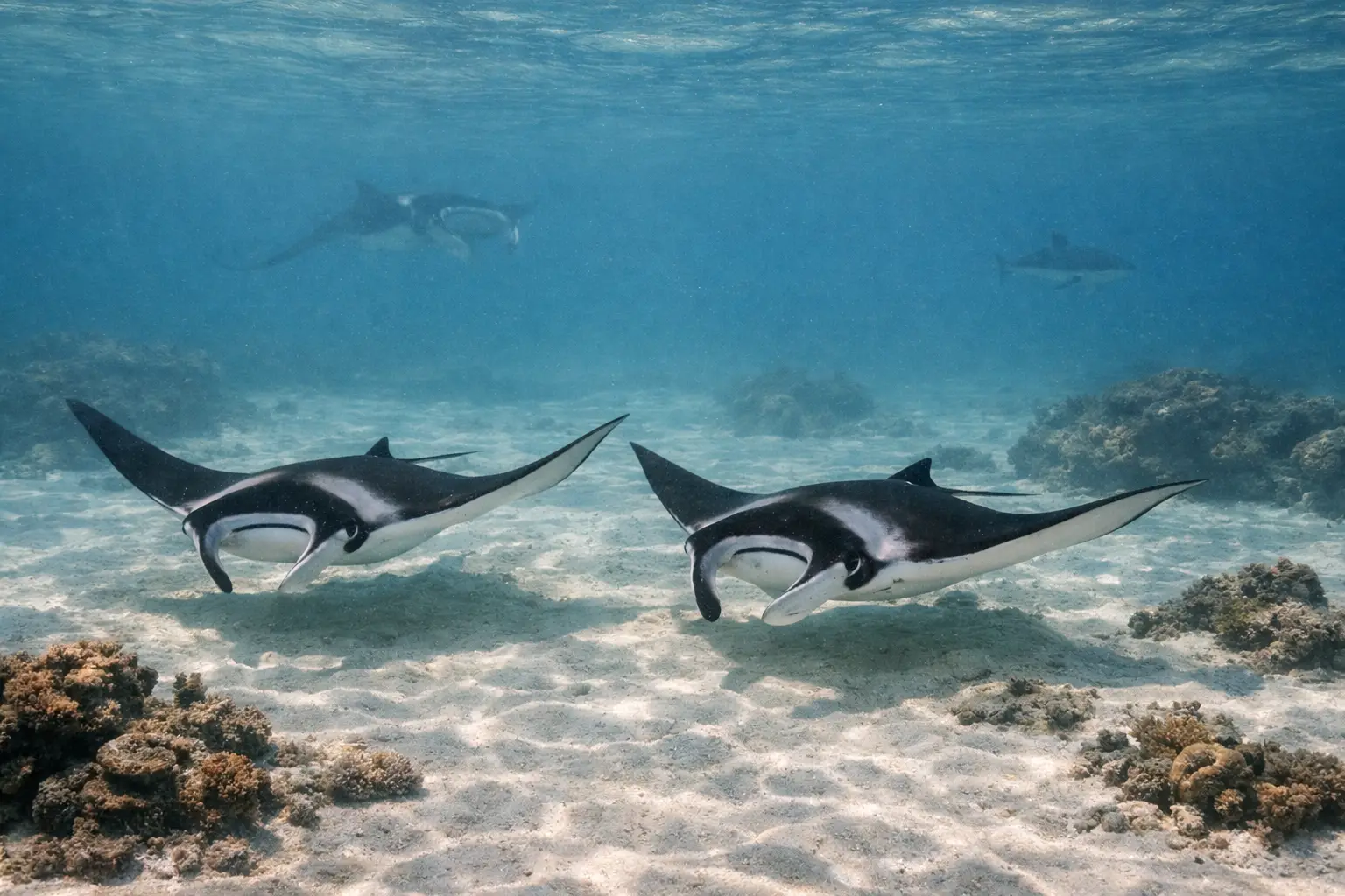 Young manta rays keep to coastal waters before braving the open ocean