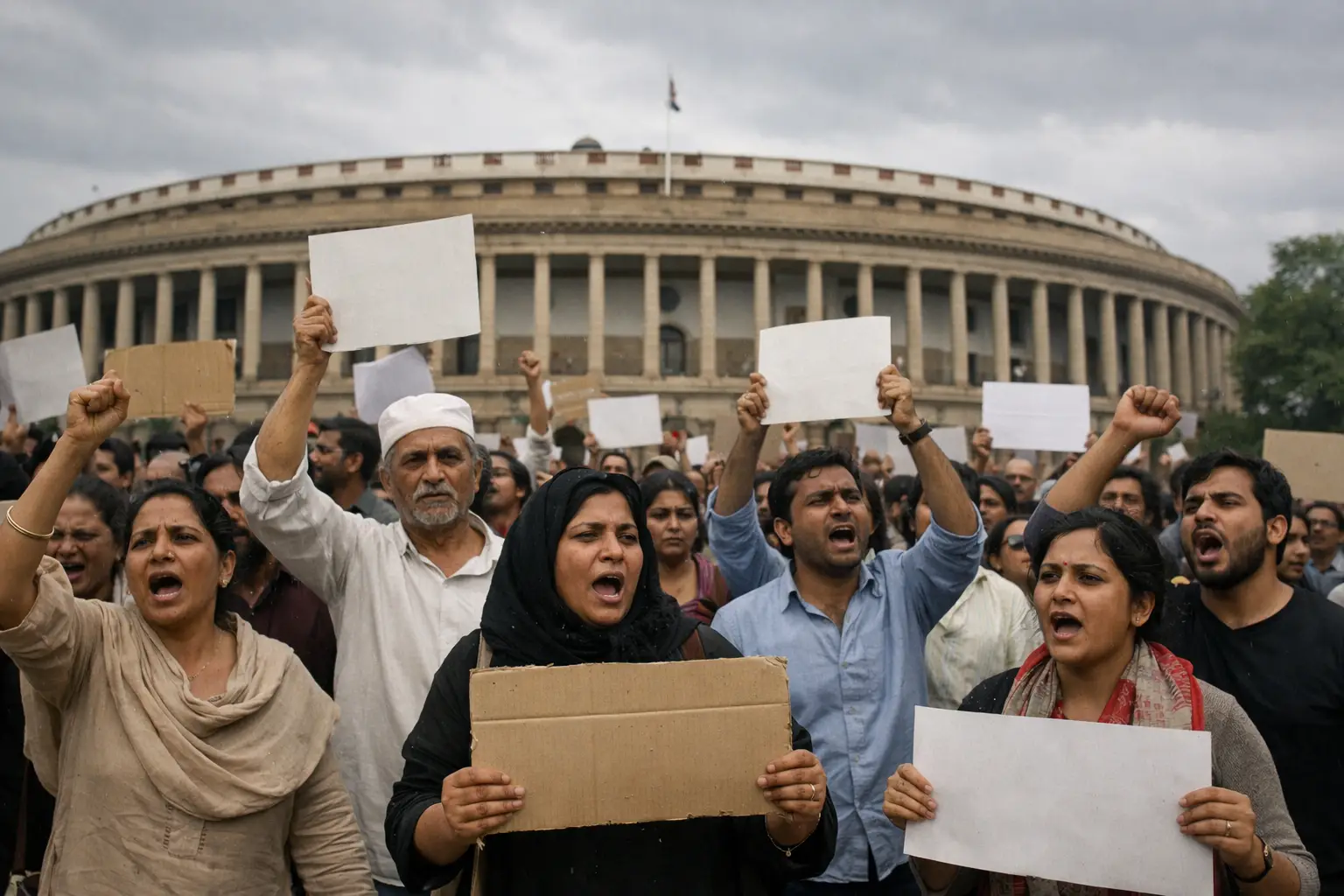Opposition Demonstrations Increase Pressure on Modi Government
